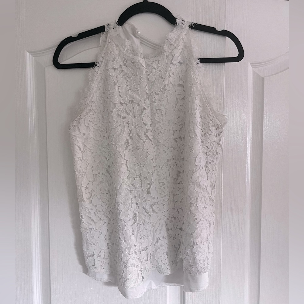 White lace tank